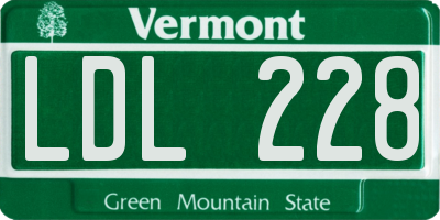 VT license plate LDL228