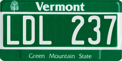 VT license plate LDL237