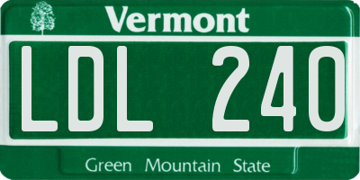 VT license plate LDL240