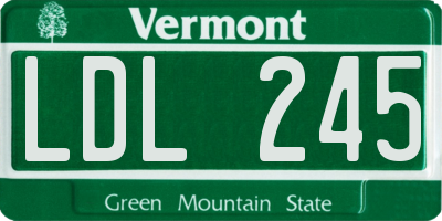 VT license plate LDL245