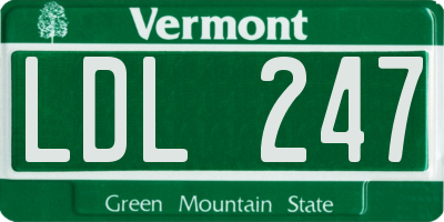 VT license plate LDL247
