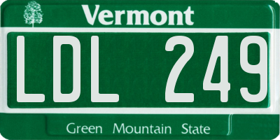 VT license plate LDL249