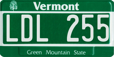 VT license plate LDL255