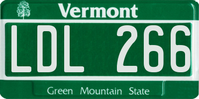 VT license plate LDL266