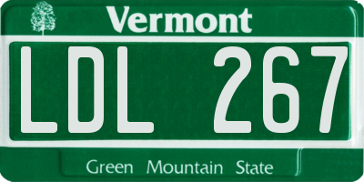 VT license plate LDL267