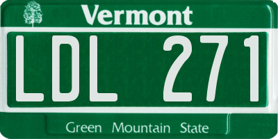 VT license plate LDL271