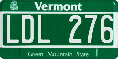 VT license plate LDL276