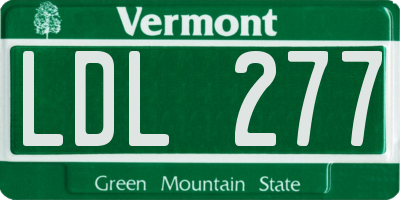 VT license plate LDL277