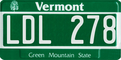 VT license plate LDL278