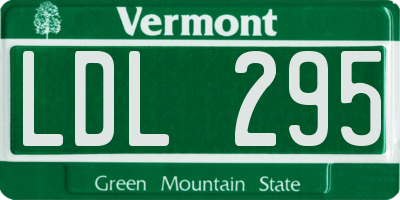 VT license plate LDL295