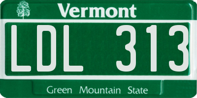 VT license plate LDL313