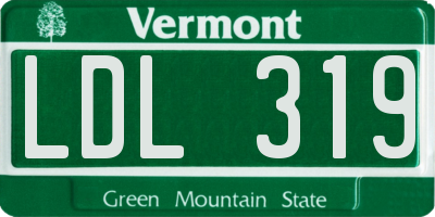 VT license plate LDL319