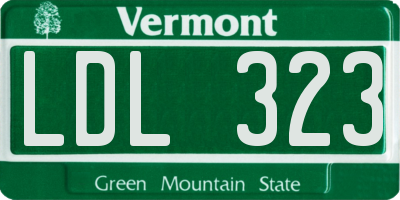 VT license plate LDL323