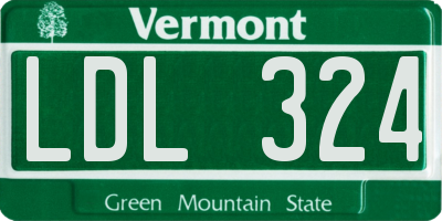 VT license plate LDL324