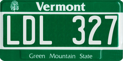 VT license plate LDL327