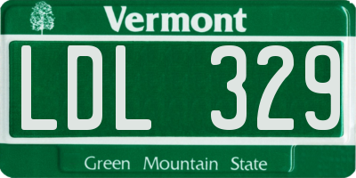 VT license plate LDL329