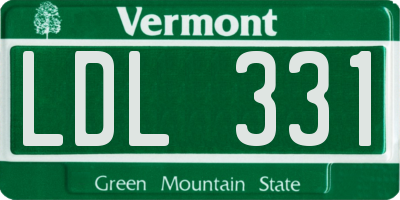 VT license plate LDL331