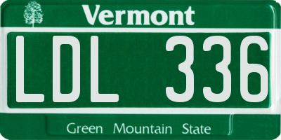 VT license plate LDL336
