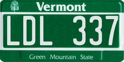 VT license plate LDL337