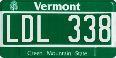VT license plate LDL338