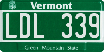 VT license plate LDL339