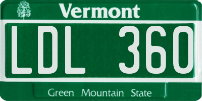 VT license plate LDL360