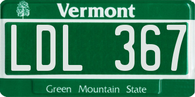 VT license plate LDL367