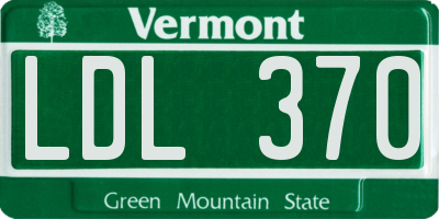 VT license plate LDL370