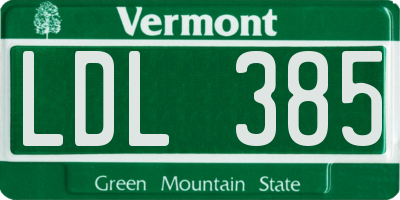 VT license plate LDL385