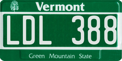 VT license plate LDL388