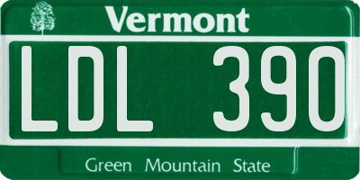 VT license plate LDL390