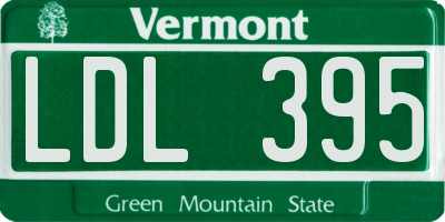 VT license plate LDL395