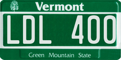 VT license plate LDL400