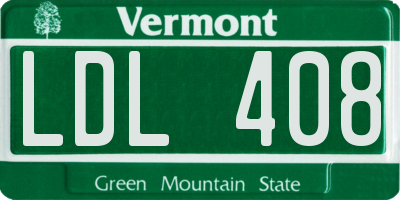 VT license plate LDL408