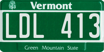 VT license plate LDL413