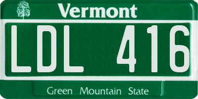 VT license plate LDL416
