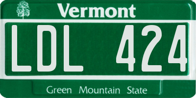 VT license plate LDL424