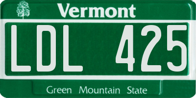 VT license plate LDL425