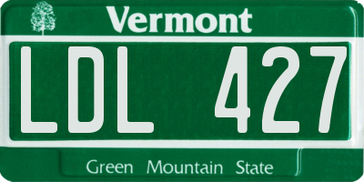 VT license plate LDL427