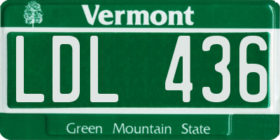 VT license plate LDL436