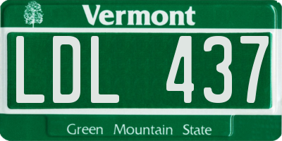 VT license plate LDL437