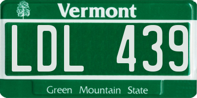 VT license plate LDL439