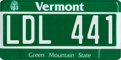VT license plate LDL441