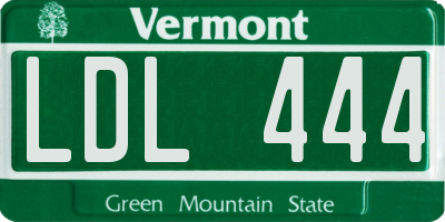 VT license plate LDL444