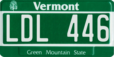 VT license plate LDL446