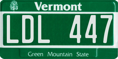VT license plate LDL447