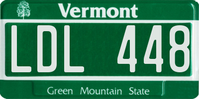 VT license plate LDL448