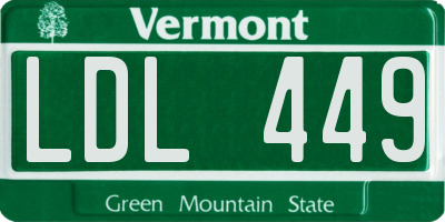 VT license plate LDL449