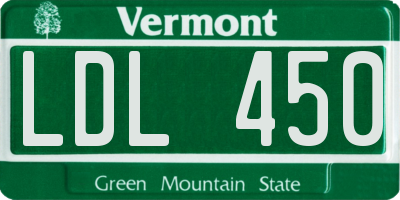 VT license plate LDL450