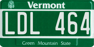 VT license plate LDL464